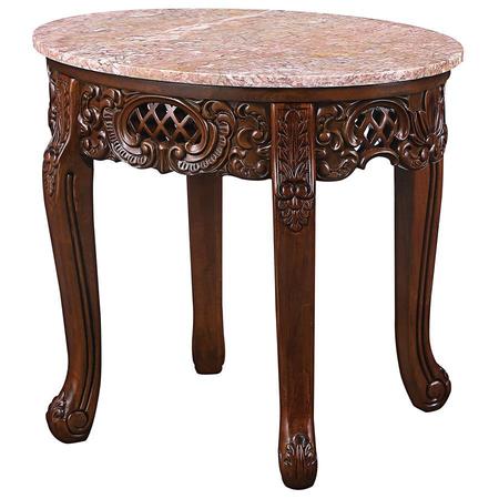 Design Toscano Chantret Marble-Topped Hardwood Side Table DY230